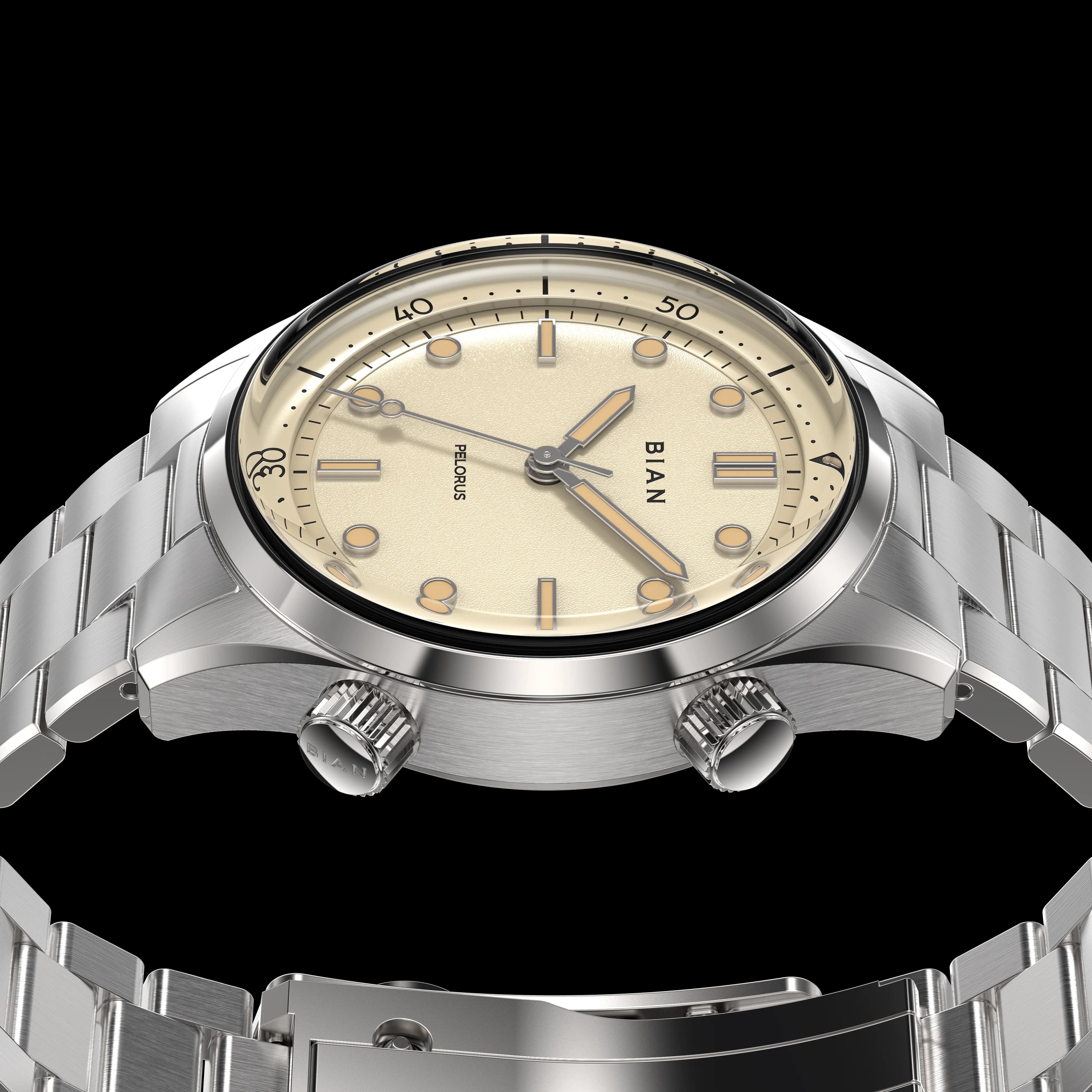 Pelorus Ivory — the second crown that drives the internal rotating bezel